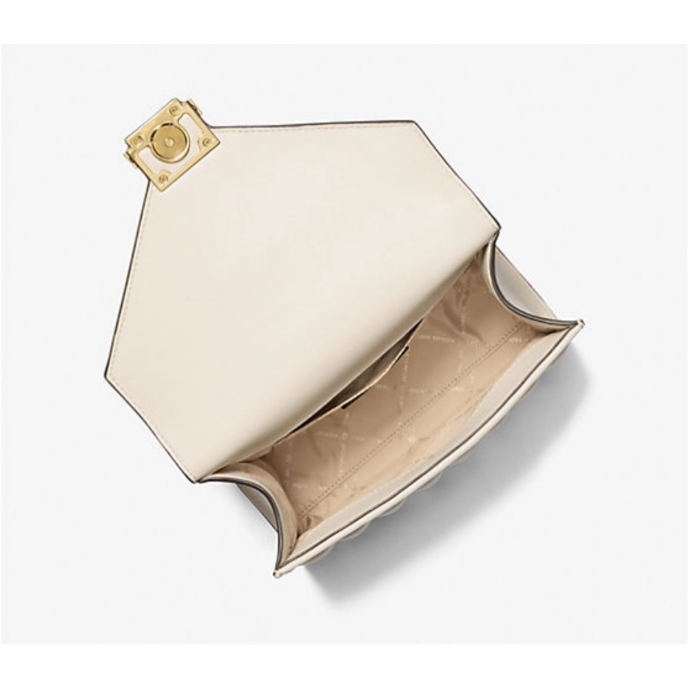 đ¤đ¤ NWT Michael Kors Whitney Medium Quilted Shoulder Bag in Light Cream â NEW - Picture 4 of 5